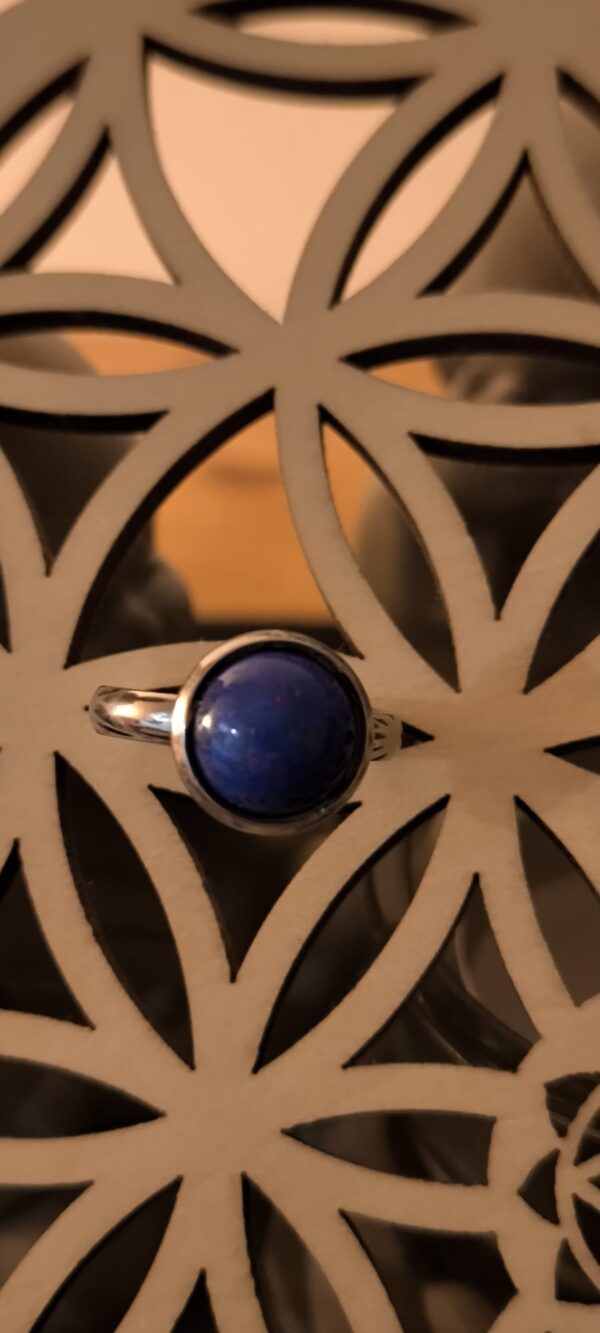 bague époxy bleu