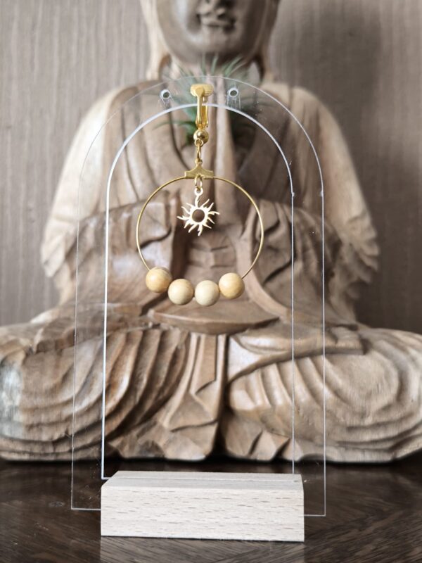 Boucles d’Oreilles Palo Santo – soleil – Image 2