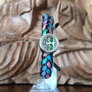 Bracelet aromathérapie tressé - médaillon diffuseur
