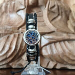 Bracelet aromathérapie simili cuir - médaillon diffuseur