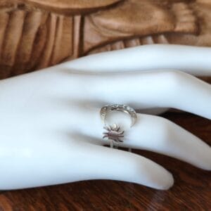 Bague ouverte lune soleil