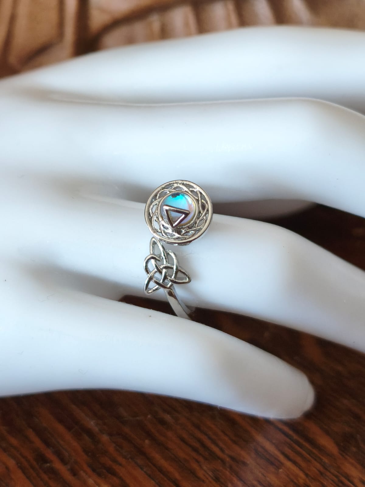 Bague anti-anxiété rotative nœud celtique