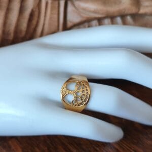 Bague arbre de vie r&eacute;glable en acier titane