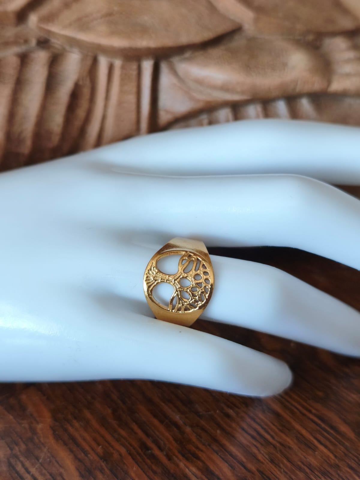 Bague arbre de vie réglable en acier titane