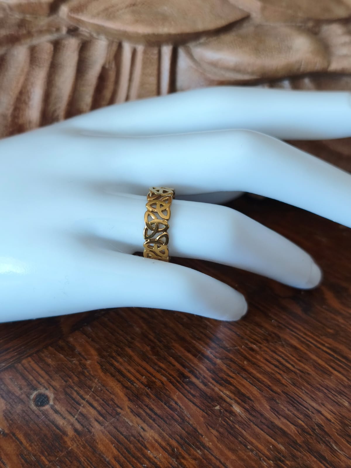 Bague anneau nœud celtique - acier inoxydable